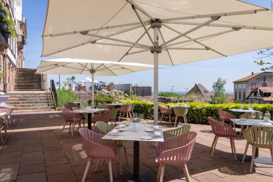 Terasse Hôtel Val-Vignes Colmar Haut-Koenigsbourg